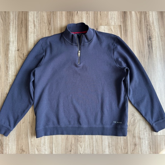 Ted Baker London Men's Quarter Zip
Knit Sweater Pullover Navy Blue Size 6 (XXL) - Picture 11 of 13